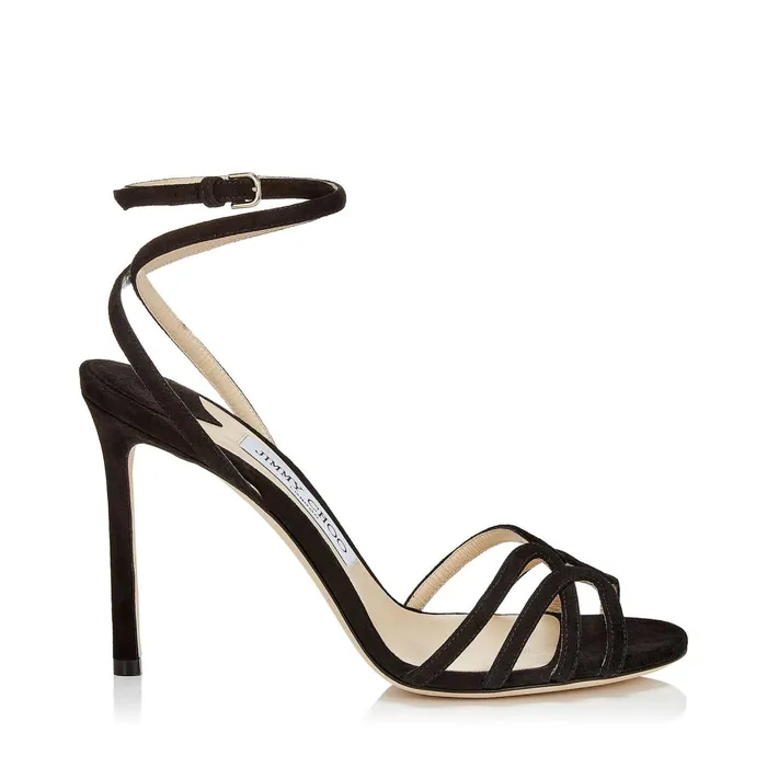 Mimi 100 Black Suede Wrap Around Sandals Black Women JIMMY CHOO Sandals