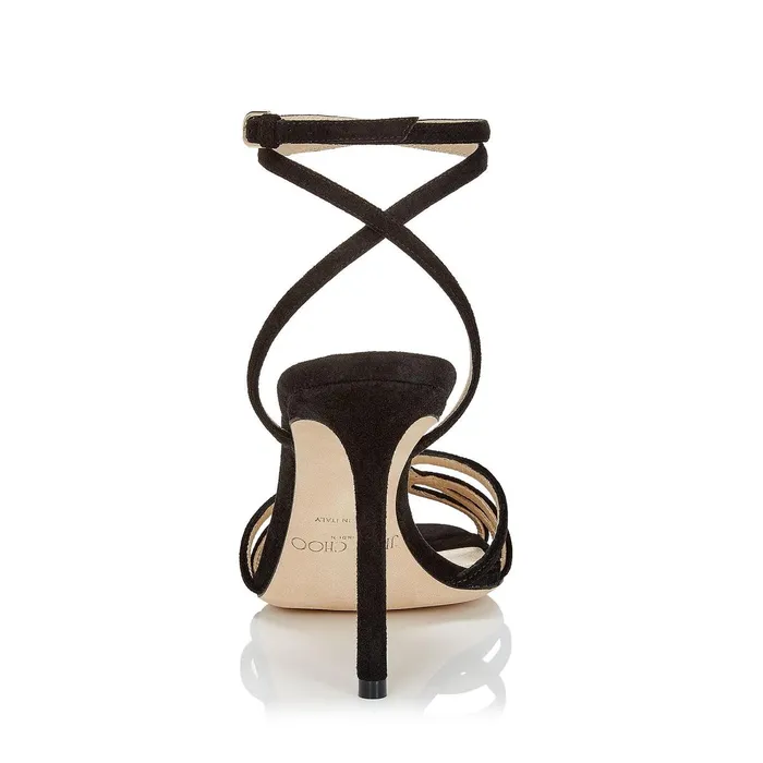 Mimi 100 Black Suede Wrap Around Sandals Black Women JIMMY CHOO Sandals