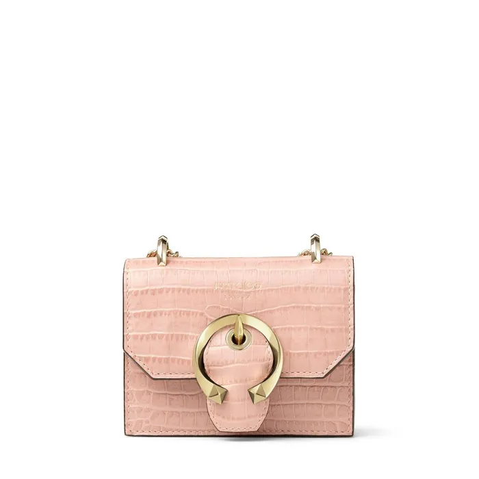 Mini Paris Blush CrocEmbossed Leather Super Mini Bag With Metal Buckle Blush Women JIMMY CHOO Small Leather Goods Mini Paris Blush CrocEmbossed Leather Super Mini Bag With Metal Buckle Blush Women JIMMY CHOO Small Leather Goods