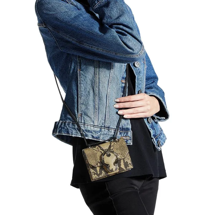 Mini Paris Dijon Snake Printed Leather Super Mini Bag With Metal Buckle Dijon Women JIMMY CHOO Mini Bags