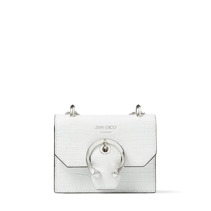 Mini Paris Latte CrocEmbossed Leather Super Mini Bag With Metal Buckle Latte Women JIMMY CHOO Small Leather Goods Mini Paris Latte CrocEmbossed Leather Super Mini Bag With Metal Buckle Latte Women JIMMY CHOO Small Leather Goods
