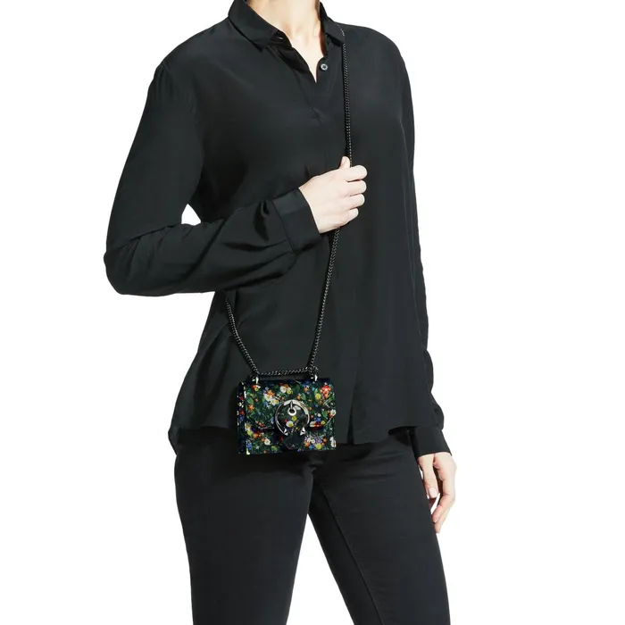 Mini Paris Multicolour DitsyPrint Silk Super Mini Bag With Metal Buckle Multi Women JIMMY CHOO Mini Bags