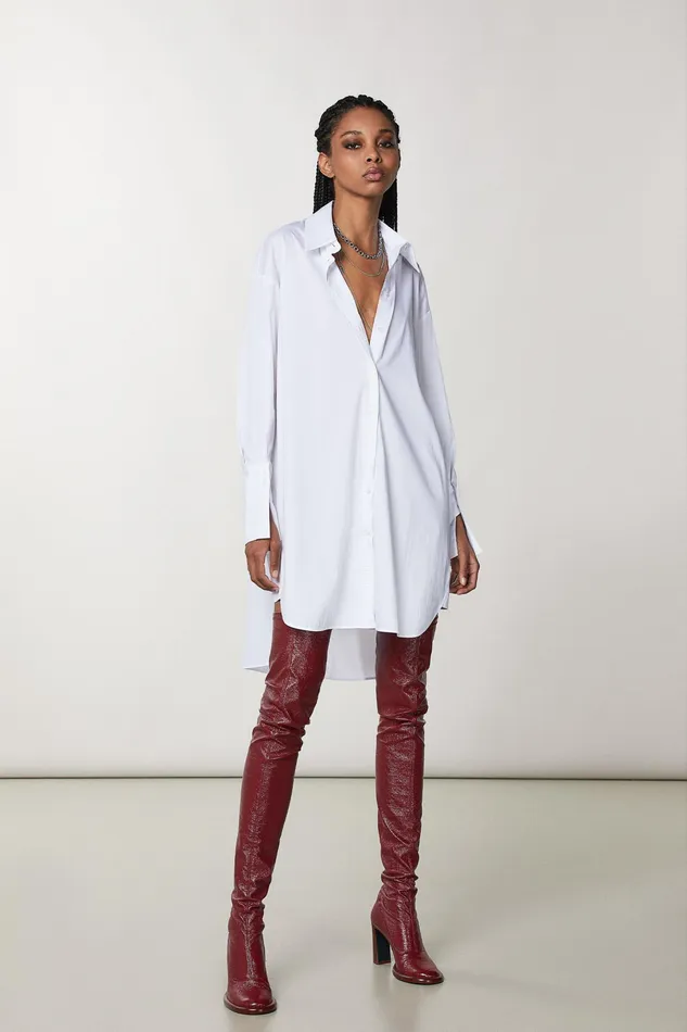 Mini Women Patrizia Pepe Over Shirt Dress Bianco Ottico