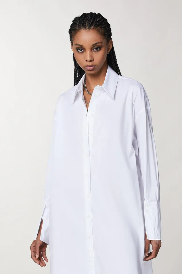Mini Women Patrizia Pepe Over Shirt Dress Bianco Ottico