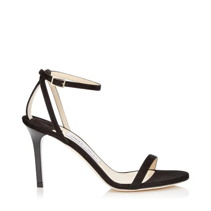 Minny 85 Black Suede Sandals Black Women JIMMY CHOO Sandals