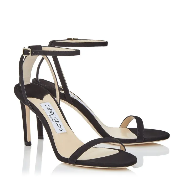 Minny 85 Black Suede Sandals Black Women JIMMY CHOO Sandals