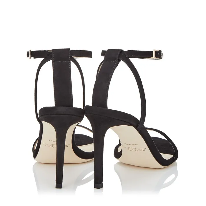 Minny 85 Black Suede Sandals Black Women JIMMY CHOO Sandals