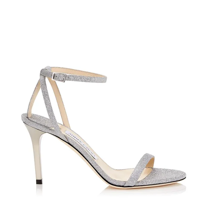 Minny 85 Silver Fine Glitter Leather Sandals Silver Women JIMMY CHOO Bridal Shoes Minny 85 Silver Fine Glitter Leather Sandals Silver Women JIMMY CHOO Bridal Shoes