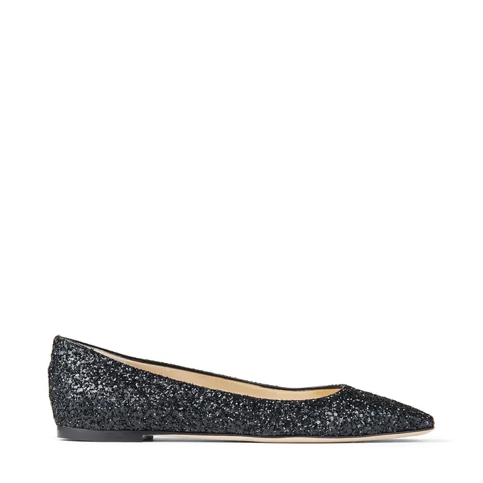 Mirele Flat Black Glitter Fabric Flats With Jc Emblem Black Women JIMMY CHOO Flats Mirele Flat Black Glitter Fabric Flats With Jc Emblem Black Women JIMMY CHOO Flats