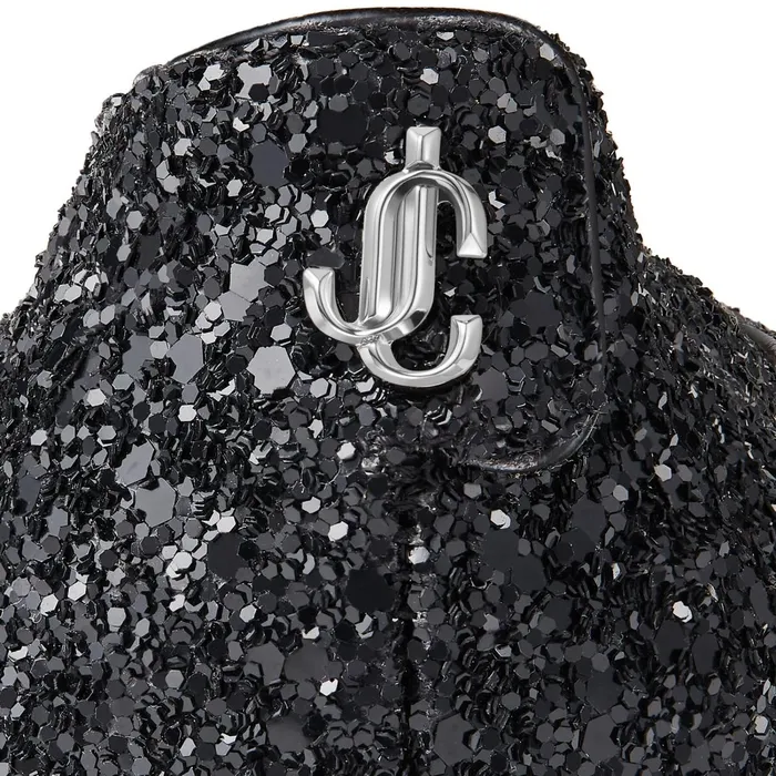 Mirele Flat Black Glitter Fabric Flats With Jc Emblem Black Women JIMMY CHOO Flats Mirele Flat Black Glitter Fabric Flats With Jc Emblem Black Women JIMMY CHOO Flats