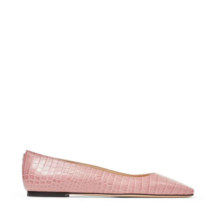 Mirele Flat Blush CrocEmbossed Leather Flats With Jc Emblem Blush Women JIMMY CHOO Flats Mirele Flat Blush CrocEmbossed Leather Flats With Jc Emblem Blush Women JIMMY CHOO Flats