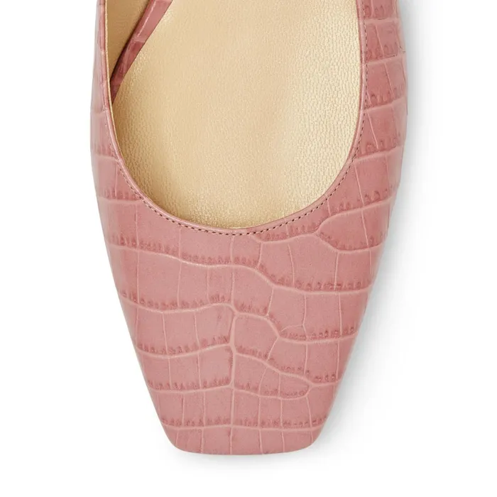 Mirele Flat Blush CrocEmbossed Leather Flats With Jc Emblem Blush Women JIMMY CHOO Flats Mirele Flat Blush CrocEmbossed Leather Flats With Jc Emblem Blush Women JIMMY CHOO Flats