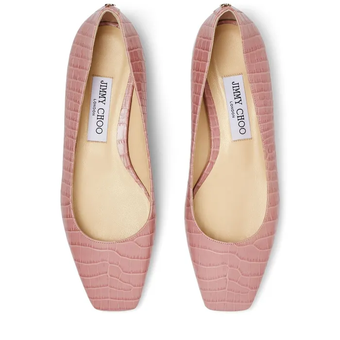 Mirele Flat Blush CrocEmbossed Leather Flats With Jc Emblem Blush Women JIMMY CHOO Flats Mirele Flat Blush CrocEmbossed Leather Flats With Jc Emblem Blush Women JIMMY CHOO Flats