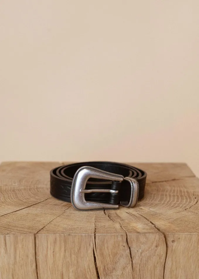 MOS MOSH Accessories MMEmbossed Vintage Belt Black 8211 Women