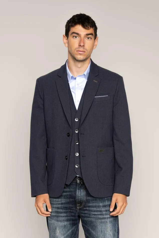 MOS MOSH Blazers MMGMelvin Moon Blazer Navy Check 8211 Men