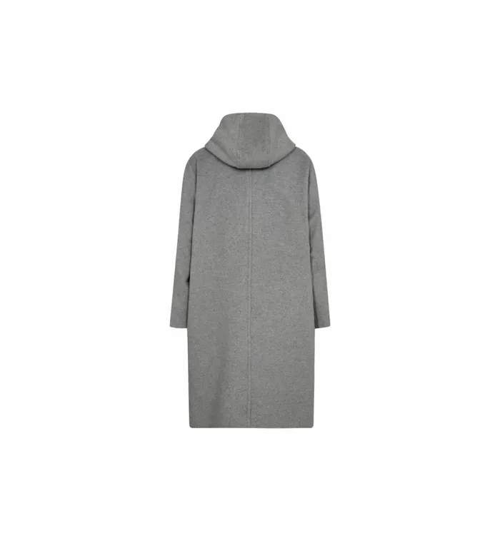 MOS MOSH Jackets and Coats MMKenya Hoodie Wool Coat Grey Melange 8211 Women MOS MOSH Jackets and Coats MMKenya Hoodie Wool Coat Grey Melange 8211 Women