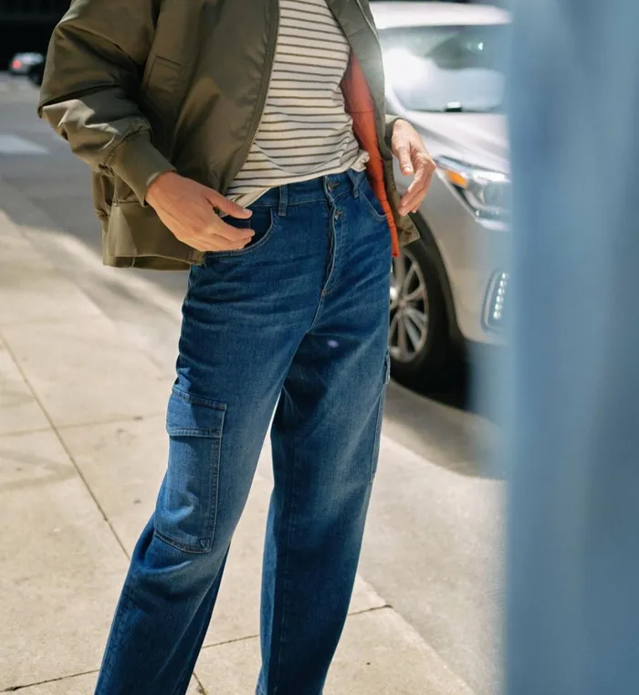 MOS MOSH Jeans MMAdeline Stina Cargo Jeans Blue 8211 Women MOS MOSH Jeans MMAdeline Stina Cargo Jeans Blue 8211 Women