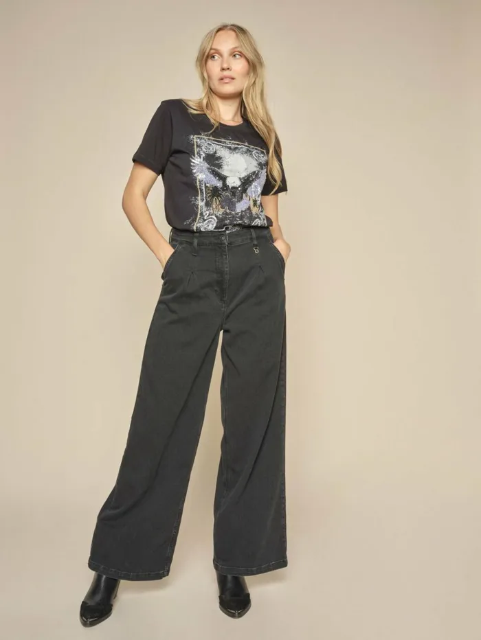 MOS MOSH Jeans MMGobi Pleats Jeans Black 8211 Women MOS MOSH Jeans MMGobi Pleats Jeans Black 8211 Women