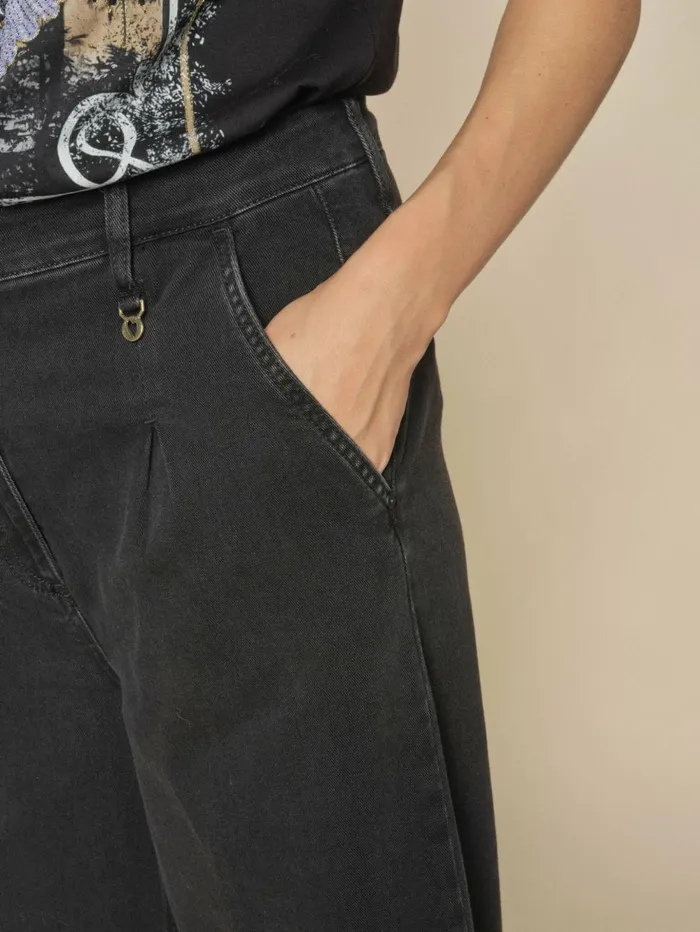 MOS MOSH Jeans MMGobi Pleats Jeans Black 8211 Women MOS MOSH Jeans MMGobi Pleats Jeans Black 8211 Women