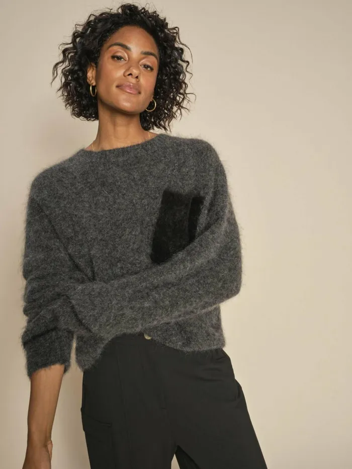 MOS MOSH Knits MMAilia Mohair Knit Phantom 8211 Women MOS MOSH Knits MMAilia Mohair Knit Phantom 8211 Women