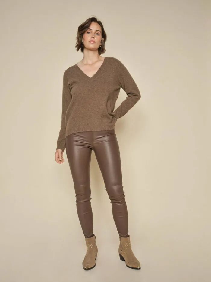 MOS MOSH Knits MMArlie Cashmere VNeck Knit Rain Drum 8211 Women MOS MOSH Knits MMArlie Cashmere VNeck Knit Rain Drum 8211 Women