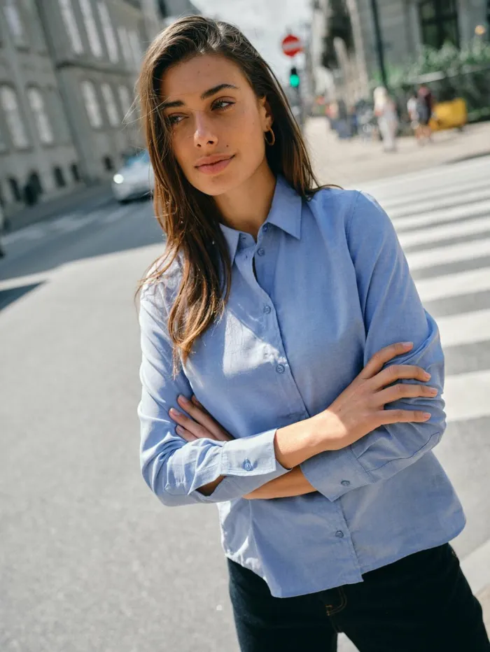 MOS MOSH Shirts MMAnica Oxford Shirt Velvet Morning 8211 Women
