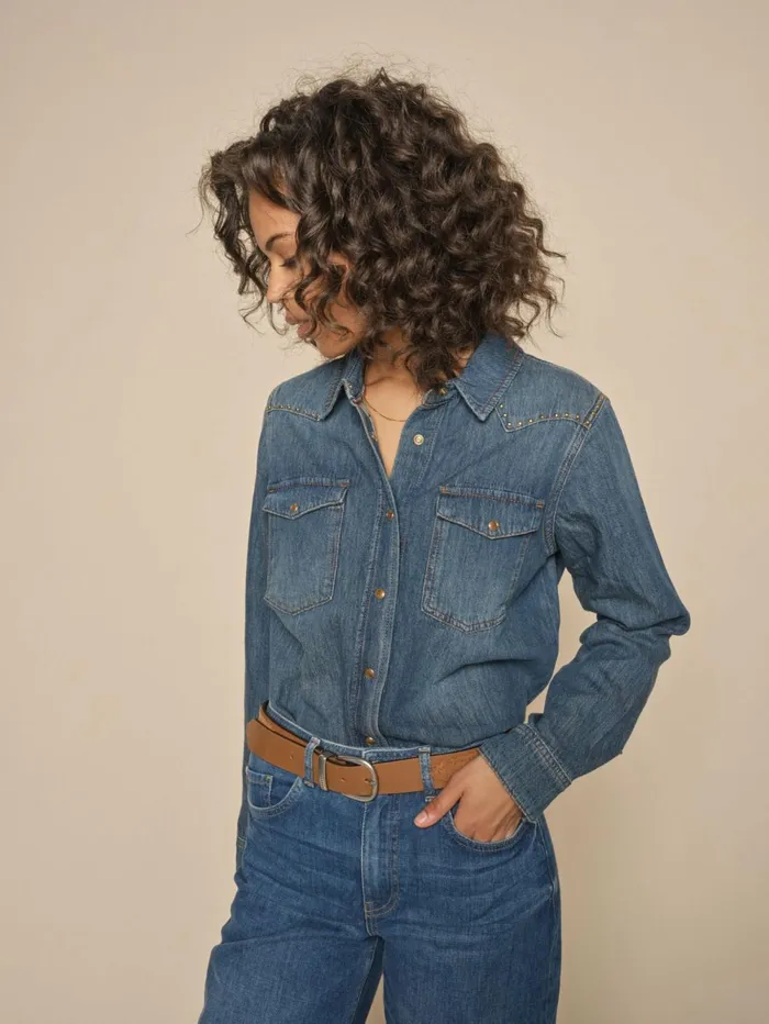 MOS MOSH Shirts MMElvira Denim Shirt Blue 8211 Women MOS MOSH Shirts MMElvira Denim Shirt Blue 8211 Women
