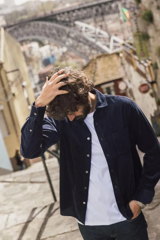 MOS MOSH Shirts MMGAlden Corduroy Shirt Navy 8211 Men MOS MOSH Shirts MMGAlden Corduroy Shirt Navy 8211 Men