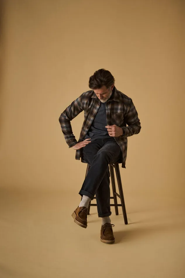 MOS MOSH Shirts MMGDavid Wool Check Shirt Sundown Check 8211 Men
