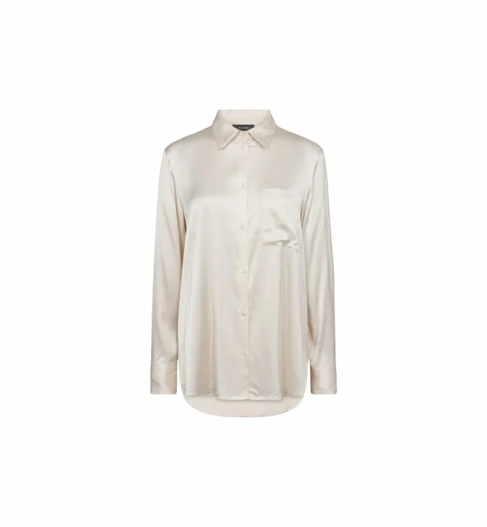 MOS MOSH Shirts MMLinda Satin Shirt Ecru 8211 Women MOS MOSH Shirts MMLinda Satin Shirt Ecru 8211 Women