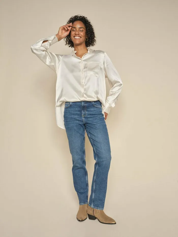 MOS MOSH Shirts MMLinda Satin Shirt Ecru 8211 Women MOS MOSH Shirts MMLinda Satin Shirt Ecru 8211 Women