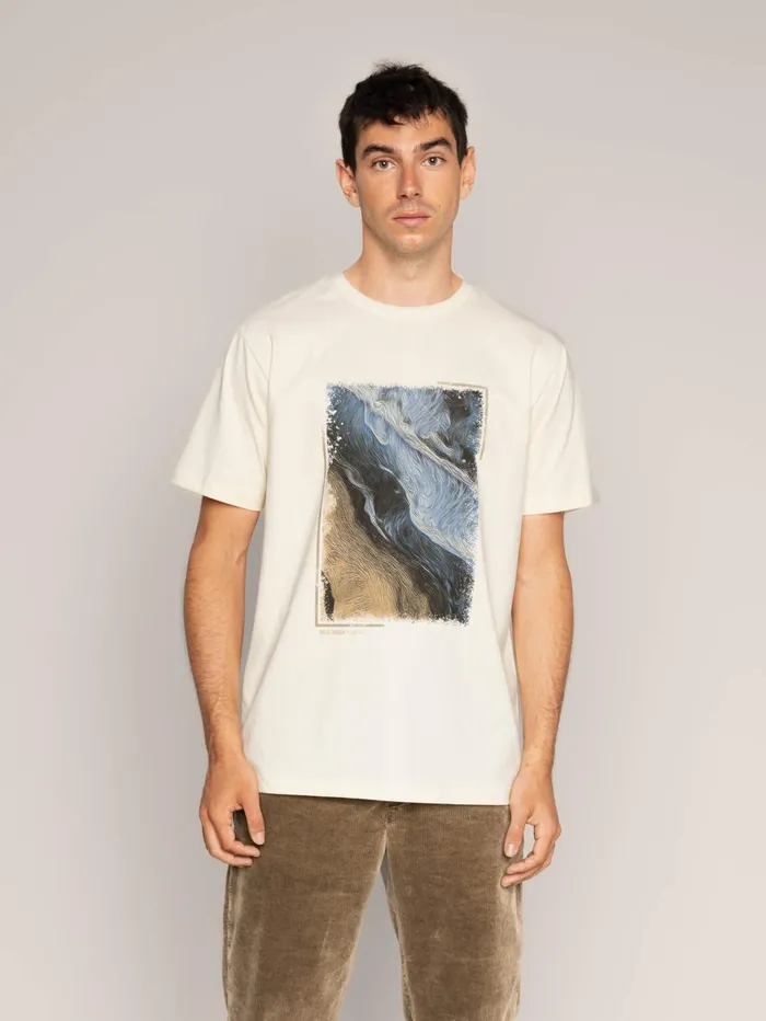 MOS MOSH Tees MMGRiver Ocean Tee Ecru 8211 Men