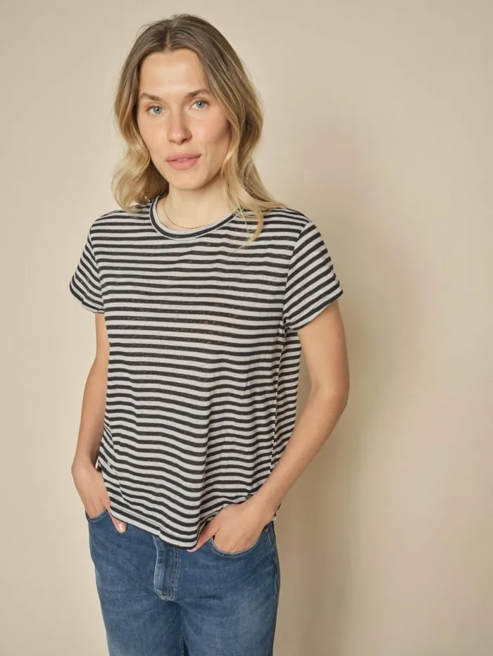 MOS MOSH Tees MMNan OSS Stripe Tee Micro Chip 8211 Women