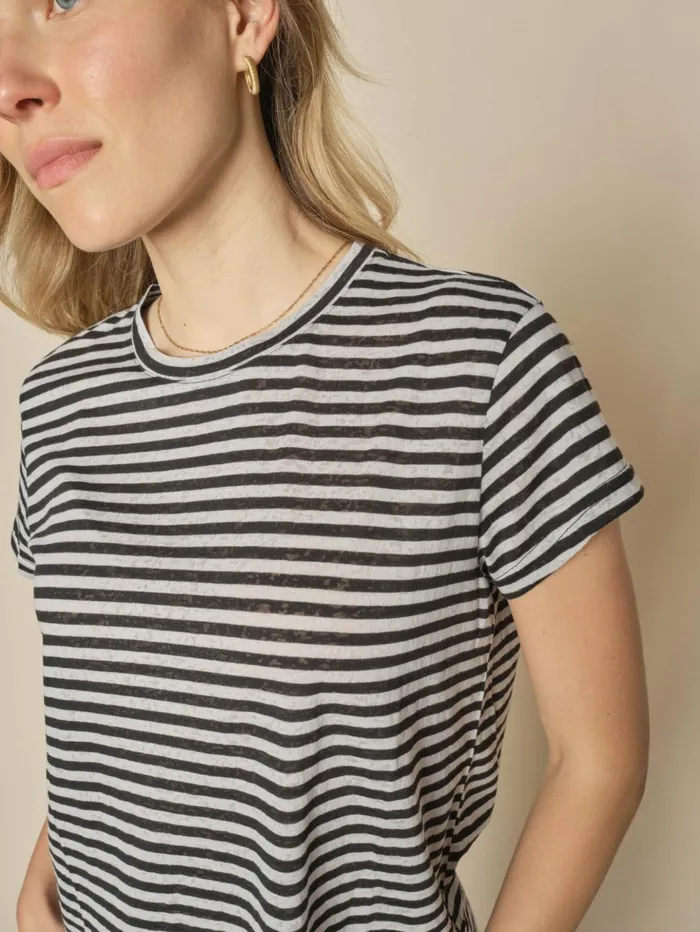 MOS MOSH Tees MMNan OSS Stripe Tee Micro Chip 8211 Women MOS MOSH Tees MMNan OSS Stripe Tee Micro Chip 8211 Women