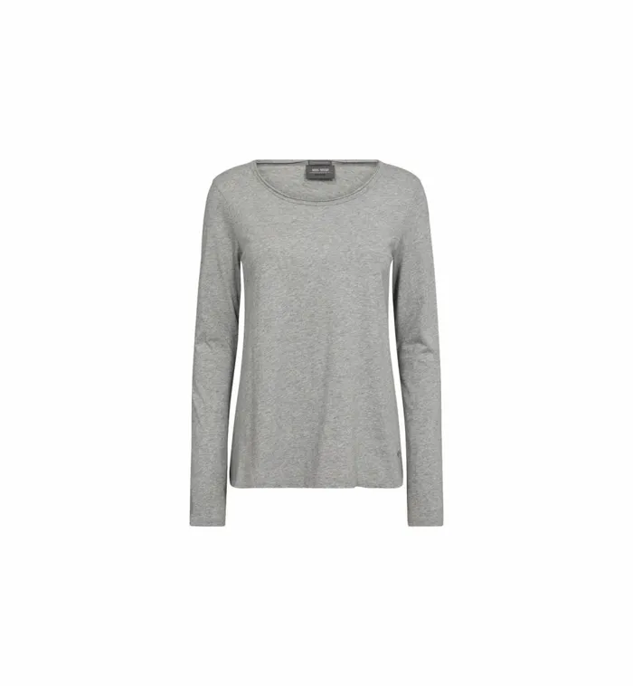 MOS MOSH Tees MMtulli OLS Basic Tee Grey Melange 8211 Women MOS MOSH Tees MMtulli OLS Basic Tee Grey Melange 8211 Women