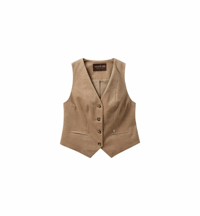 MOS MOSH Waistcoats MMCeris Joana Vest Tannin 8211 Women MOS MOSH Waistcoats MMCeris Joana Vest Tannin 8211 Women