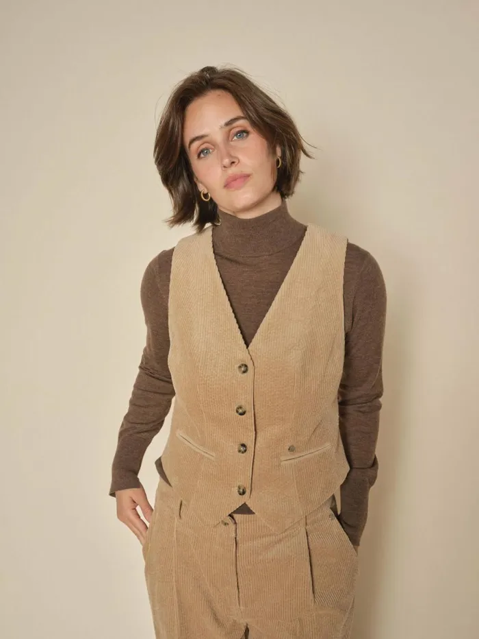 MOS MOSH Waistcoats MMCeris Joana Vest Tannin 8211 Women MOS MOSH Waistcoats MMCeris Joana Vest Tannin 8211 Women