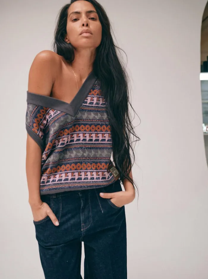 MOS MOSH Waistcoats MMHMind Jacquard Vest 8211 HEYANNO Multi Colors 8211 Women