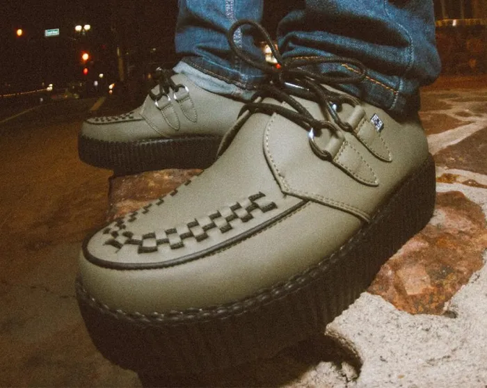 Murky Green TUKskin Viva Mondo Creeper Women TUK Shoes Vegan Murky Green TUKskin Viva Mondo Creeper Women TUK Shoes Vegan