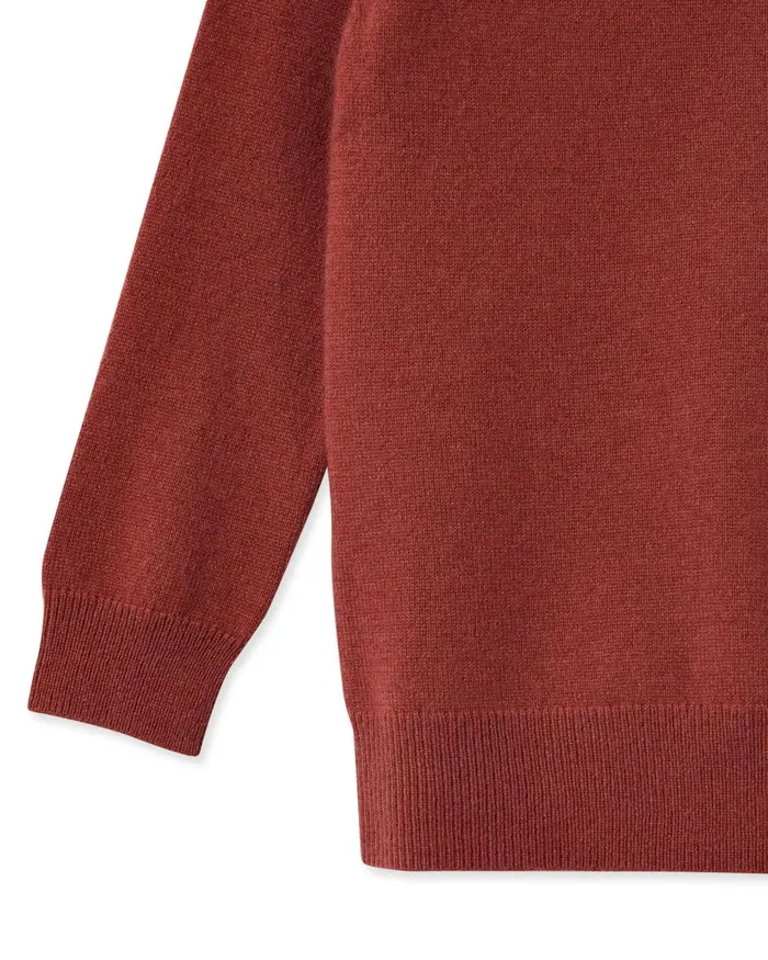 NPeal Boys Children Round Neck Cashmere Jumper In Brick Red