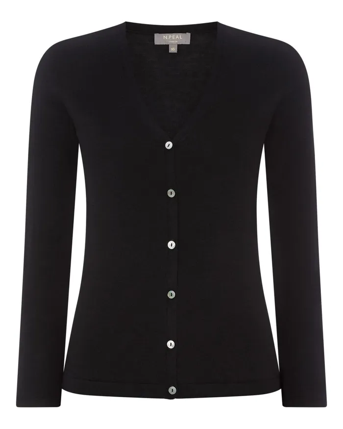 NPeal Cardigans Women Superfine V Neck Cashmere Cardigan In Black