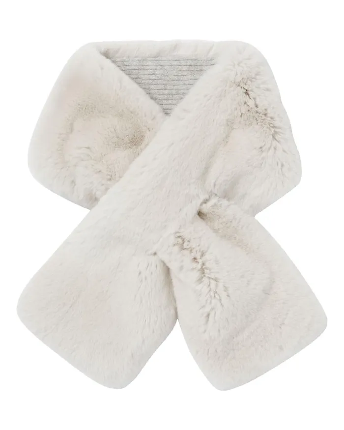NPeal Cashmere Scarves WomenMen Unisex Fur Neckwarmer In Snow Grey