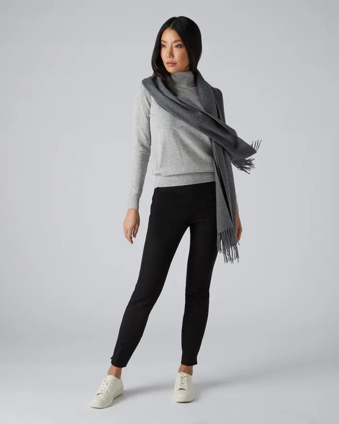 NPeal Cashmere Scarves WomenMen Unisex Large Woven Cashmere Scarf In Elephant Grey