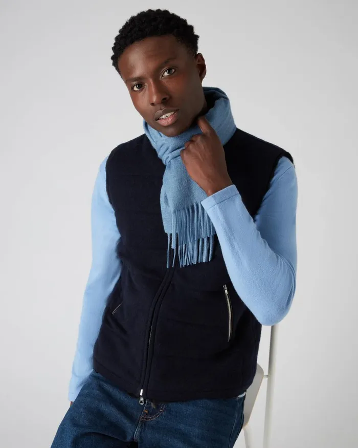 NPeal Cashmere Scarves WomenMen Unisex Woven Cashmere Scarf In Ocean Blue
