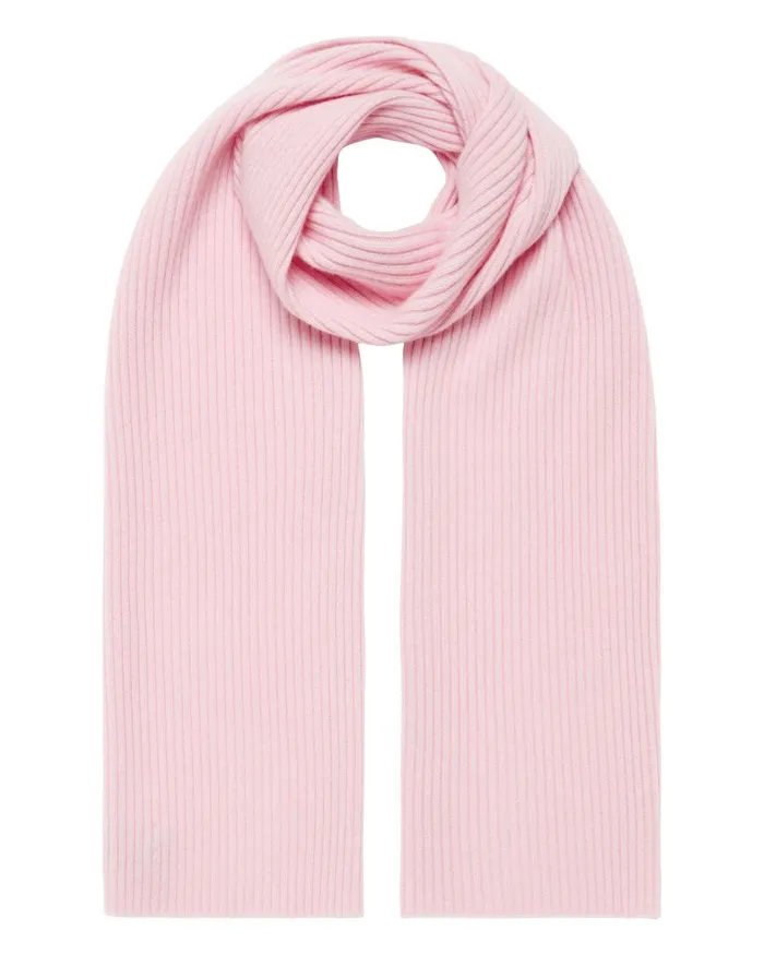 NPeal Cashmere Scarves Women Short Ribbed Cashmere Scarf In Pale Pink
