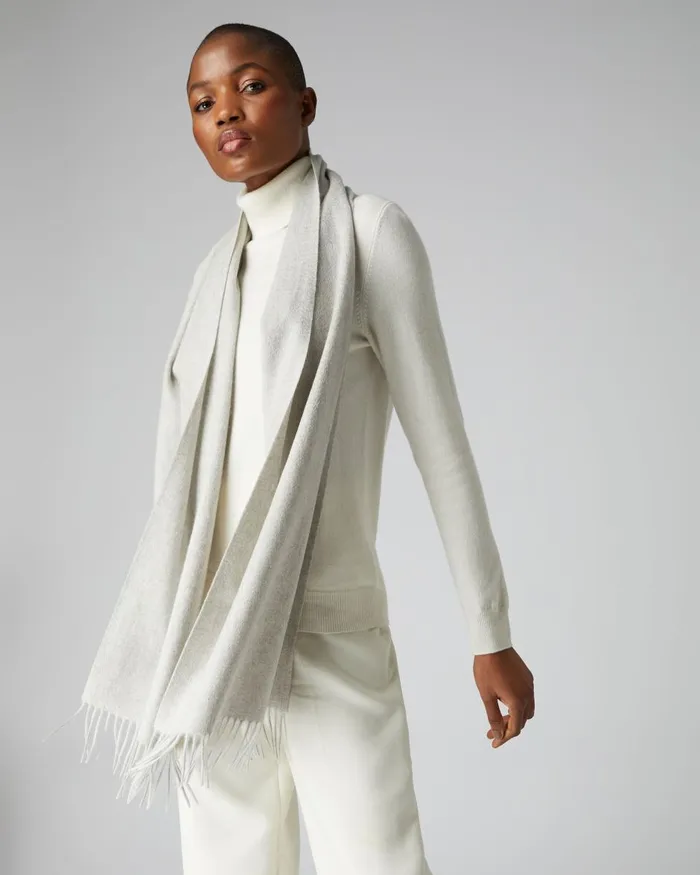 NPeal Cashmere Scarves Women Unisex Large Woven Cashmere Scarf In Fumo Grey
