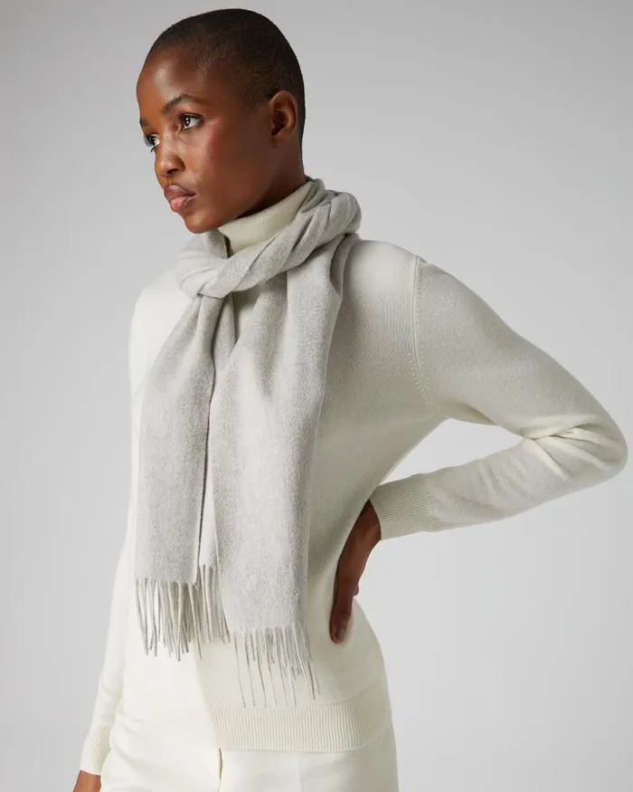 NPeal Cashmere Scarves Women Unisex Large Woven Cashmere Scarf In Fumo Grey
