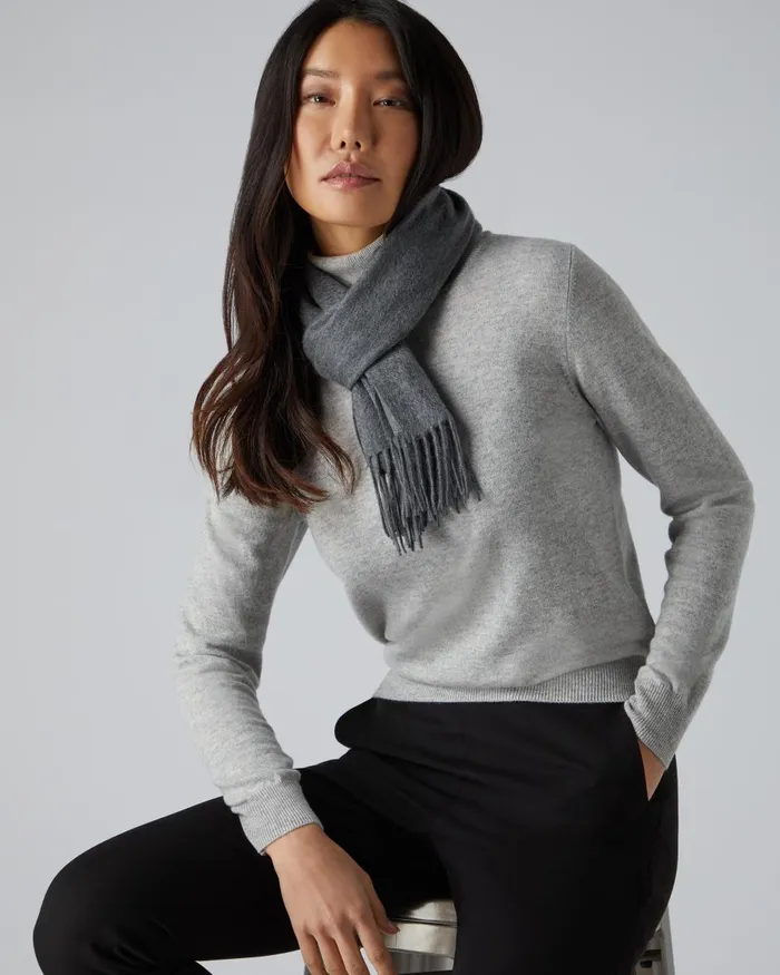 NPeal Cashmere Scarves Women Unisex Woven Cashmere Scarf In Elephant Grey