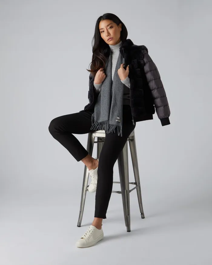 NPeal Cashmere Scarves Women Unisex Woven Cashmere Scarf In Elephant Grey