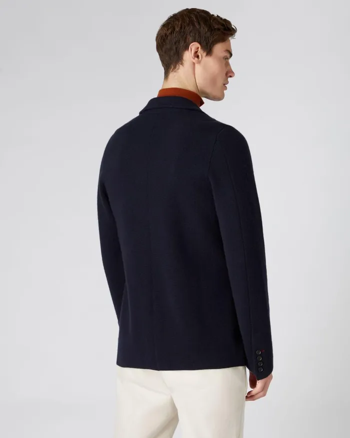 NPeal Coats and Jackets Men Double Breasted Cashmere Jacket In Navy Blue